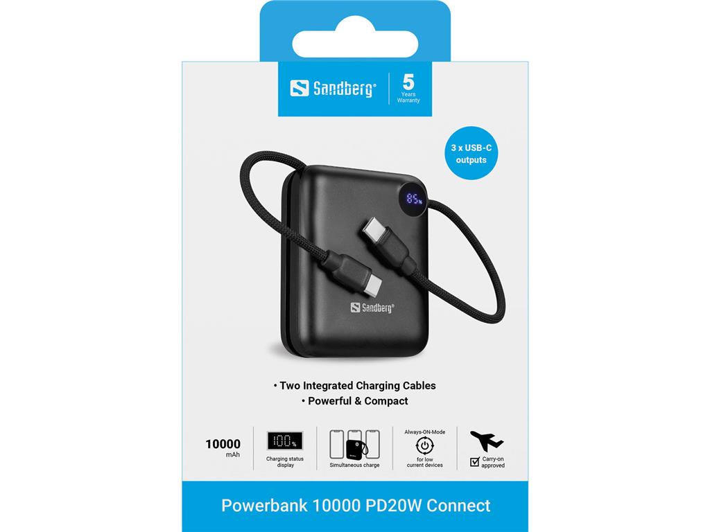 Sandberg Powerbank 10.000 PD20W Connect