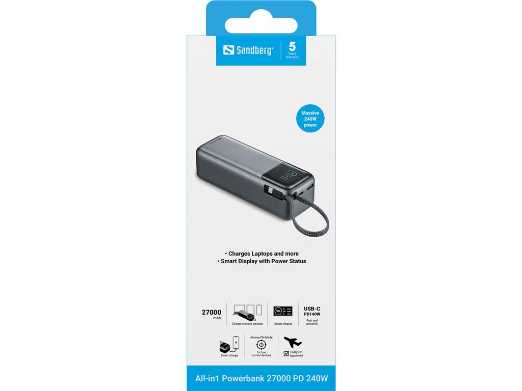 Sandberg Powerbank All-in1 27.000 PD 240W