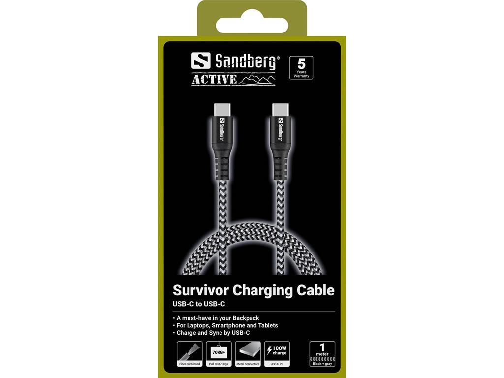 Sandberg Survivor USB-C kabel 1M, 100W