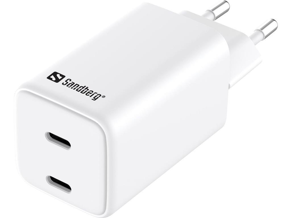 Sandberg AC polnilec dvojni USB-C PD65W EU