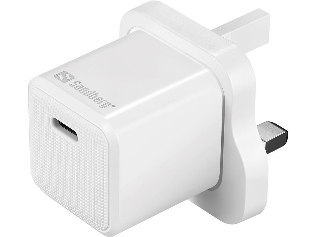Sandberg Polnilnik AC USB-C, UK vtič, 20W