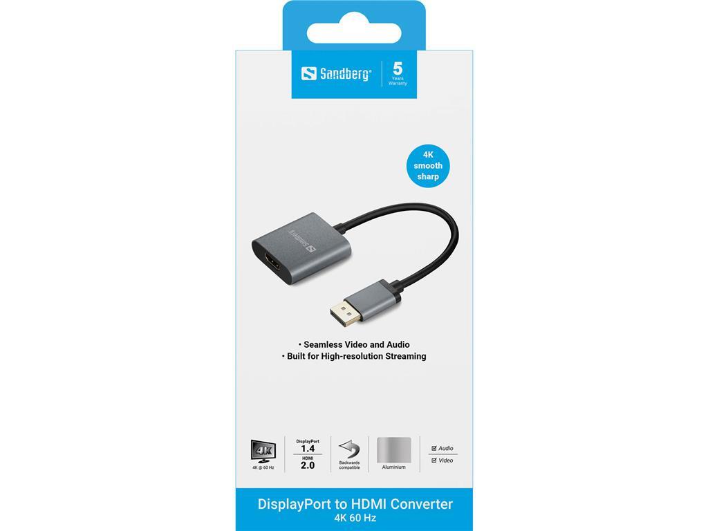 Sandberg DisplayPort 1.4 na HDMI 2.0 4K adapter