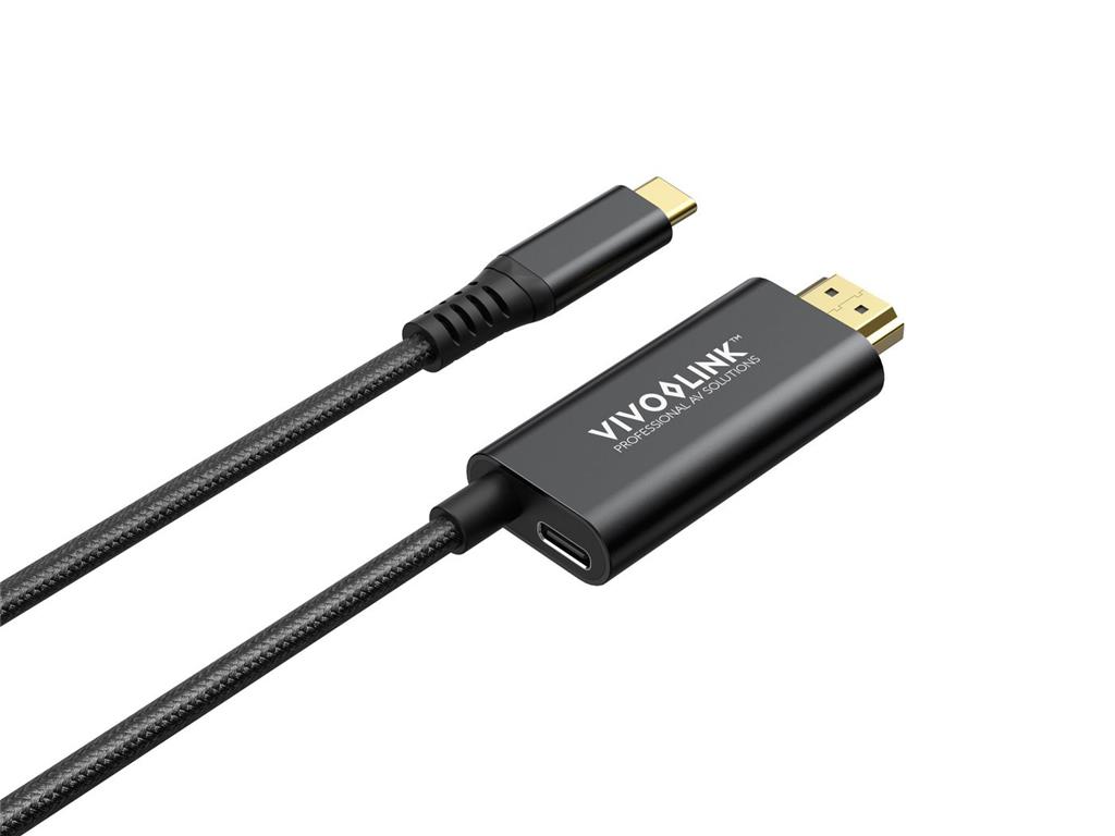 Vivolink Kabel USB C-HDMI kabel s polnjenjem, 2m
