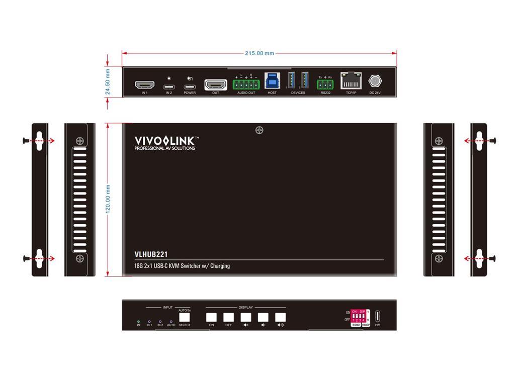 Vivolink 4K 2x1 HUB za sejno sobo + Switch