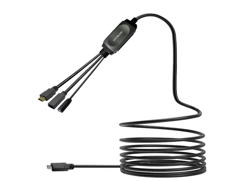 Vivolink USB-C HUB kabel z HDMI, USB3.0, polnjen.
