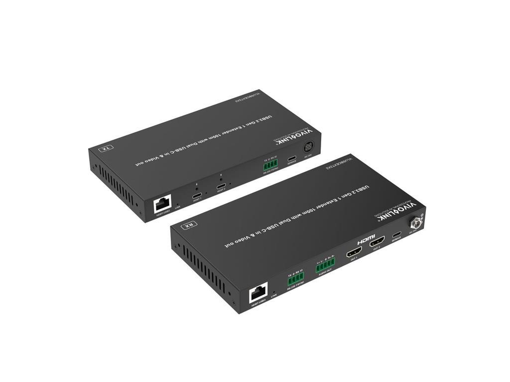 Vivolink KVM podaljševalnik 2x USB-C vhod in HDMI