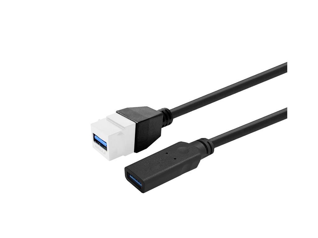 Vivolink Pro Keystone črn USB-A (F) na USB-A (F)