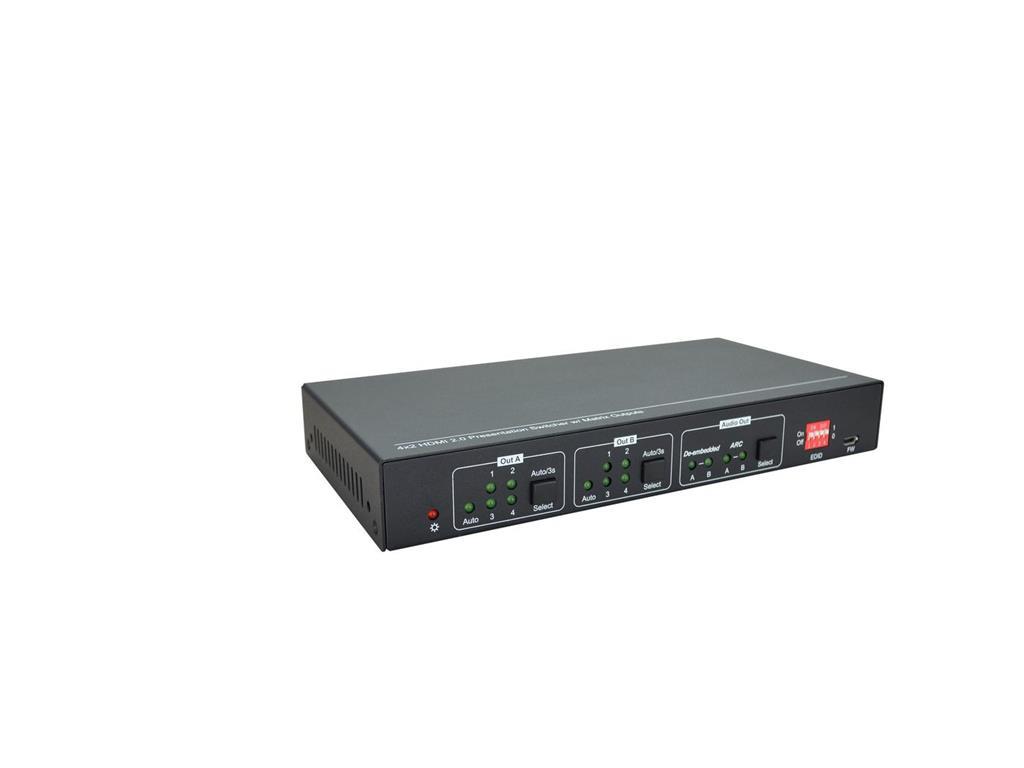 Vivolink Matrično stikalo HDMI 2.0 4x2, HDCP 2.2